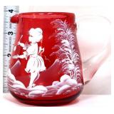 Cranberry Mary Gregory creamer