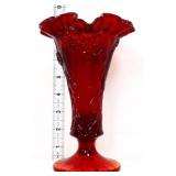 Fenton amberina 8in daffodil vase