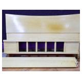 Blonde MCM full size bed with rails see photos