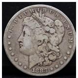 1883 Morgan silver dollar