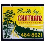 Vntg dble side 38x24 Built By Chatham adv sign