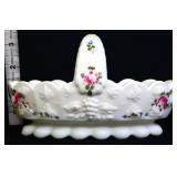 Westmoreland milk glass panel grape basket