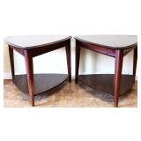Pair MCM Mersman guitar pick end tables