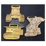 Lot of 3 metal heavy equipment watch fobs