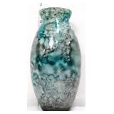 Vntg Italian 11in marbelized glass vase