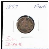 1857 seated liberty dime