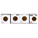 Lot of 4 2 cent coins