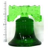 Green glass Liberty Bell paperweight