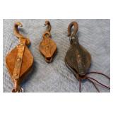 Lot of 3 vntg pulleys