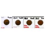Lot of 4 2 cent coins