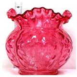 Fenton cranberry 6in vase