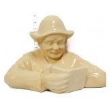 9in tall reading man bust