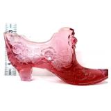 Fenton pink shoe with roses