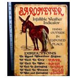 Metal donkey Barometer sign