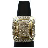 White sapphire mens ring, lab created