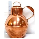 Vintage copper 8in milk jug w/ lid