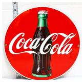 Round porcelain 11.25in Coca Cola sign