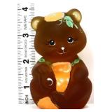 Fenton 4in amber Pumpkin Butt teddy bear figure