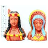 Vntg plastic Native American salt/pepper shakers