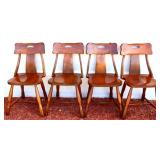 Lot of 4 vintage wood dining chairs