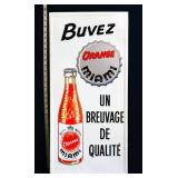 Vntg metal 14x29 Buvez Orange Miami adv sign