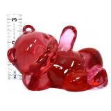 Fenton pink laying teddy bear figure