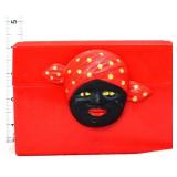 Vntg americana face red recipe box
