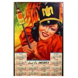 Vintage 1941 Lead On America cardstock calendar