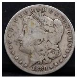 1880O Morgan silver dollar