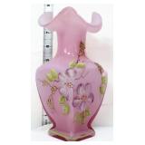 Fenton 8.5in rose cased floral vase