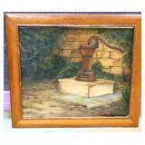 Vintage wood framed 34x30 art NO SHIP