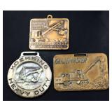 Lot of 3 heavy duty equipment company watch fobs