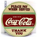 Coca Cola 12in round door hanging key holder