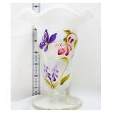 Fenton opalescent 8in butterfly vase