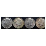 Lot of 4 1966 Kennedy half dollars