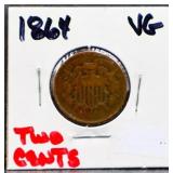 1864 2 cent coin