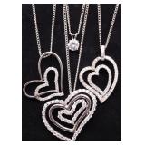 Lot of 4 white sapphire necklaces