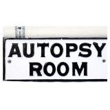 Cast iron 7.75x3 Autopsy Room plaque