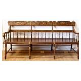 Vintage spindleback plank bottom settee
