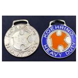 Lot of 2 Koehring Heavy Duty Equipment watch fobs