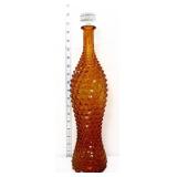 Vintage amber decanter base, clear stopper see pic