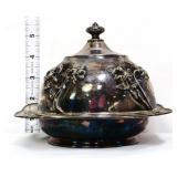 Vintage silverplate domed butter dish