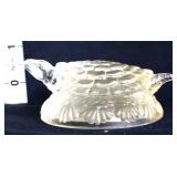 Fenton clear satin turtle figure