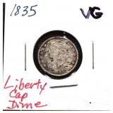 1835 capped liberty dime