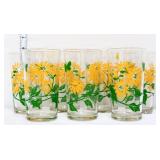 Lot of 7 vintage flowers & butterflies glasses