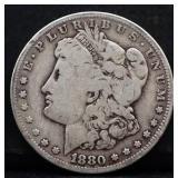 1880O Morgan silver dollar