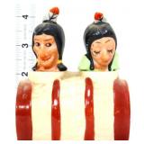 Vntg Native American salt/pepper shaker set