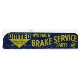 Vntg metal 28.5x6 United Brake Service sign