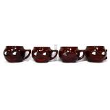 4 vntg brown man in the moon face mugs