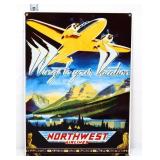 Porcelain 9x12.5in Northwest Airlines sign